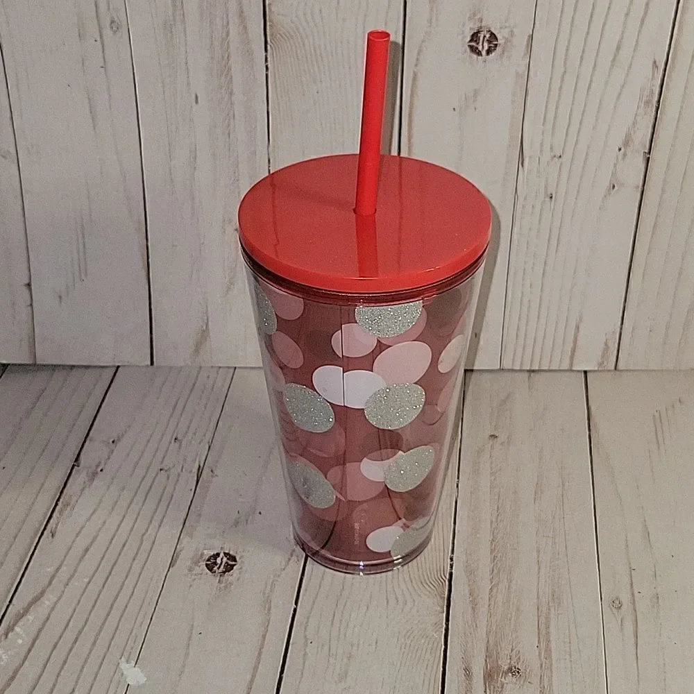 STARBUCKS Holiday Christmas 2019 Red Silver Polka Dot Valentine Tumbler 16oz NEW